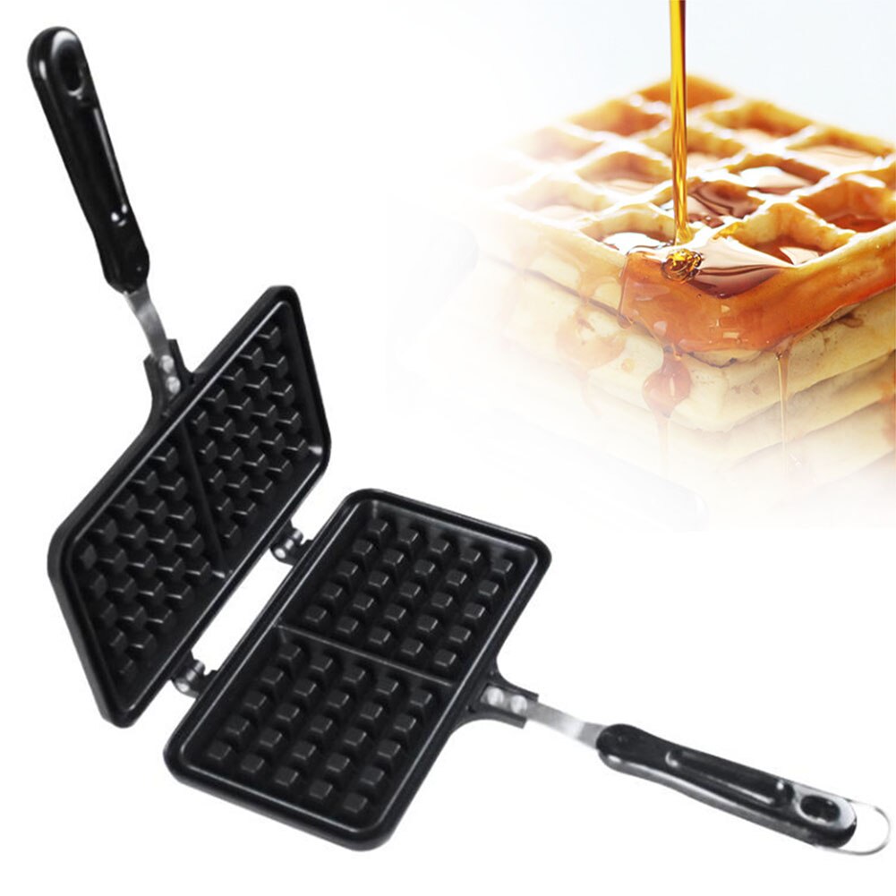 LAGRANGE Waffle plate set, suitable for all Super2 waffle iron, cast aluminium plates, double layer non-stick coating, 030222, black