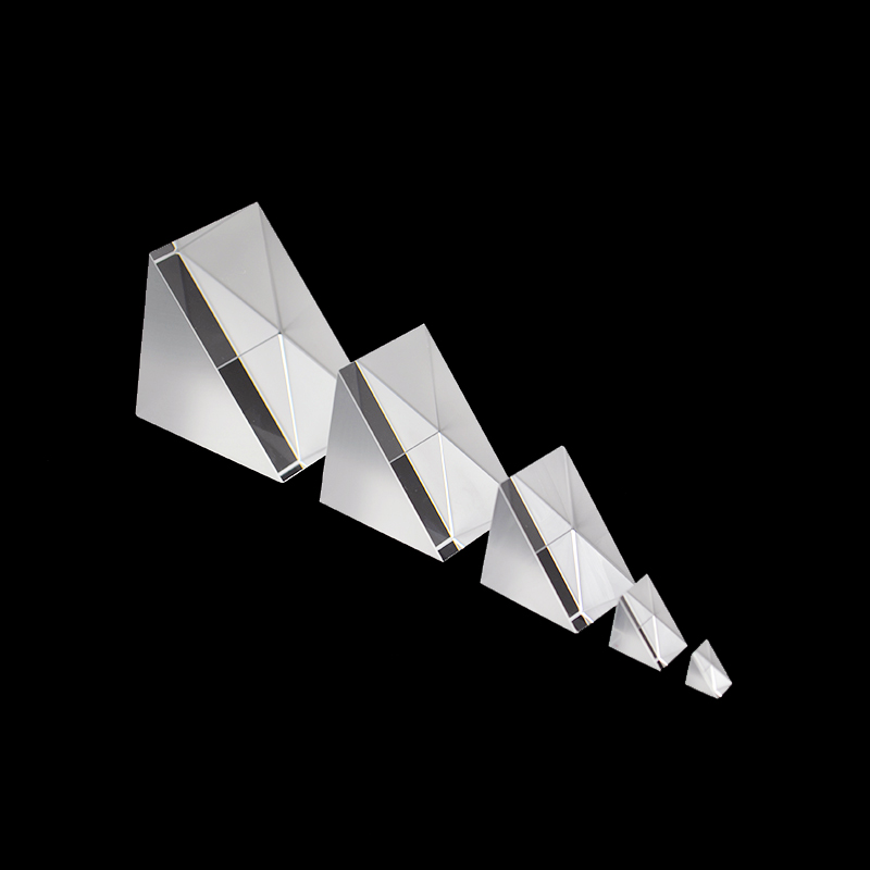 Prisma isósceles triangular de ángulo recto de vidrio óptico K9, 9mm, 10mm, 15mm, 20mm, 30mm, 90 grados, 180 grados, prismas giratorios, refracción de rayos