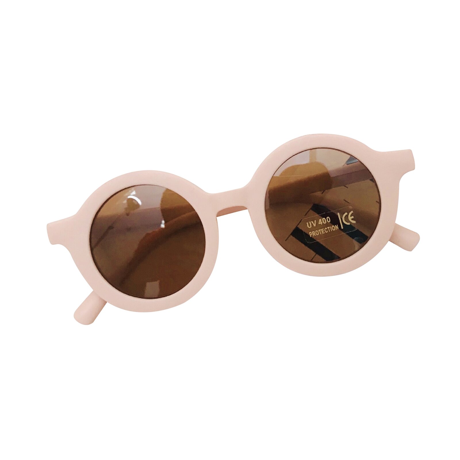 Gafas de sol redondas para niños y niñas, anteojos de sol adorables para bebés, con aspecto al aire libre,: Rosa
