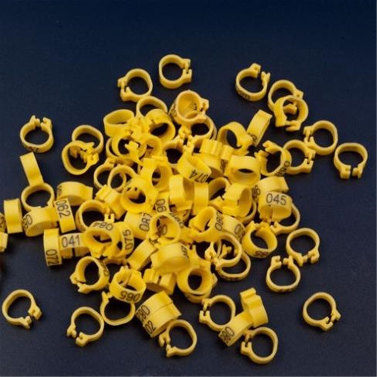 100Pcs Vogel Ringen Been Bands Voor Duif Papegaai Gevogelte Clip Ringen Nummer 1-100: Yellow