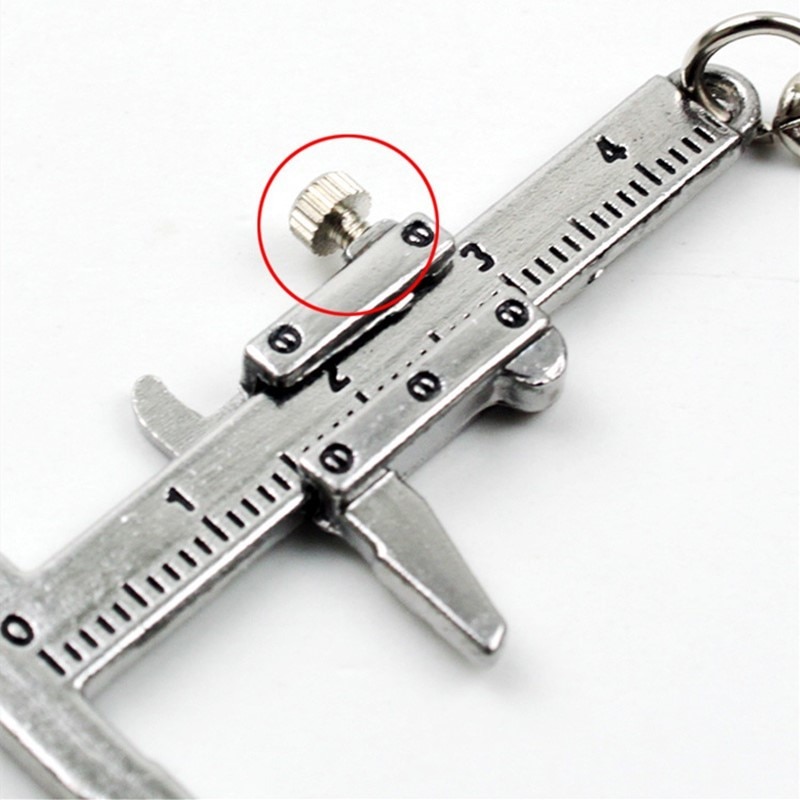 Portable 0-4cm Mini Vernier Calipers Keychain Measuring Gauging Tools Key Ring Style Simulation Model Ruler Vernier Caliper