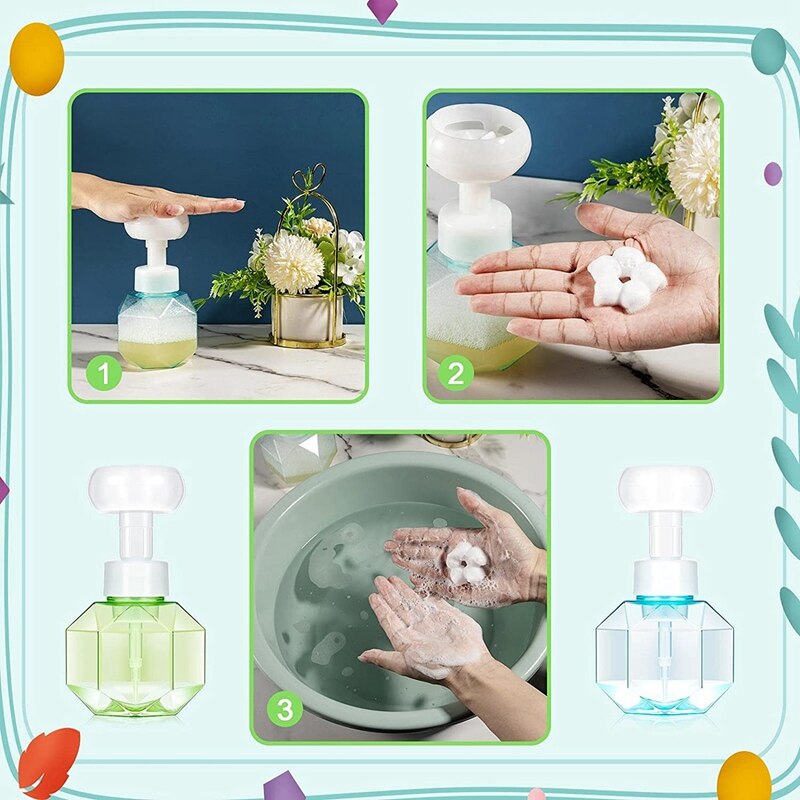 Practical Flower Shaped Foaming Soap Dispenser With Flower Shape Bubble Foaming Dispenser Refillable Foam Dispenser Bottle