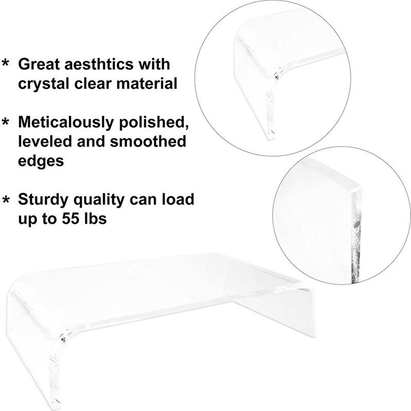 Acrylic Display Stand Transparent Display Stand Laptop/PC/Multimedia Display Stand Suitable for Home Office, Small