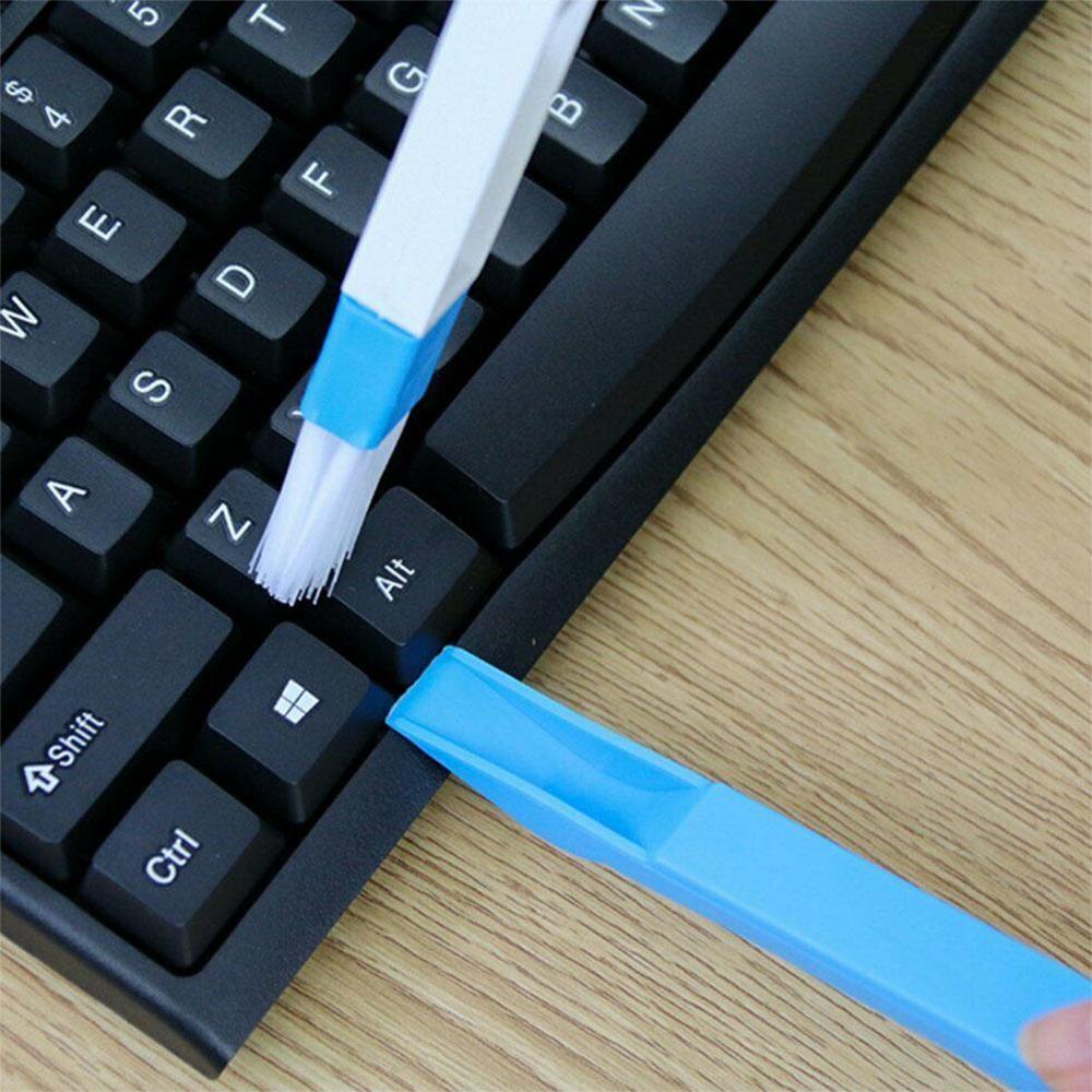 2 stk multifunktions skole kontor skrivebord sæt computer tastatur vinduesrillen rensebørste renere 2 in 1 papirvarer værktøj