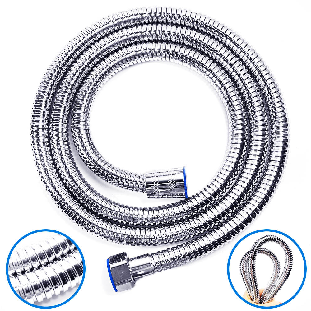 Stainless Steel Flexible Shower Hose Long Bathroom Shower Water Hose Extension Plumbing Pipe Pulling Tube Bathroom Accessories