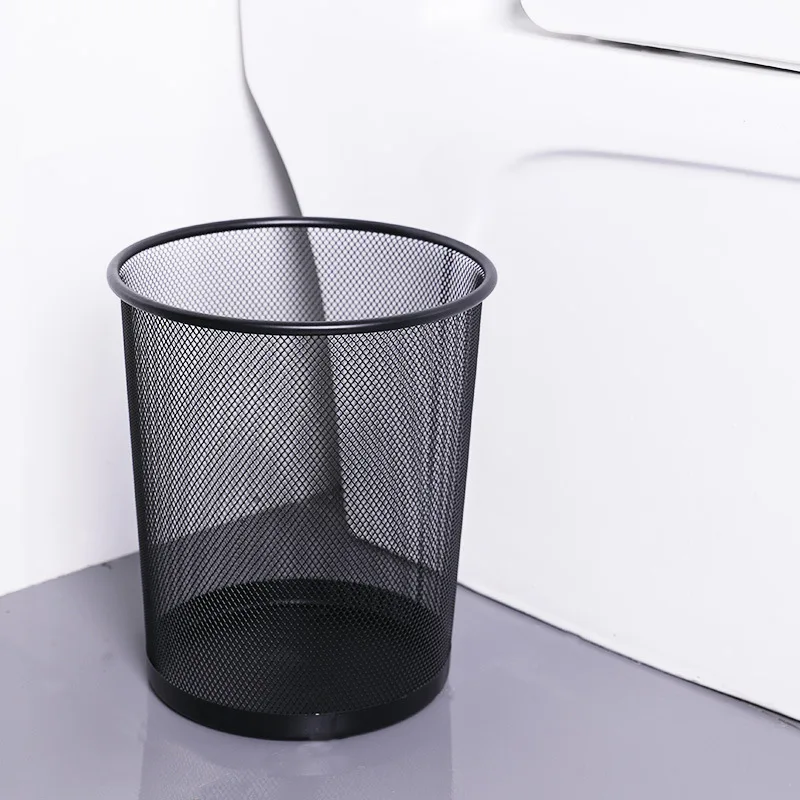Metal Wire Mesh Trash Can for Home Office Kitchen Living Room Bathroom Metal Trash Bin Durable Waste Paper Basket