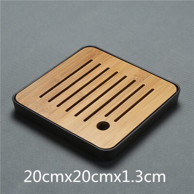 Melamine + Bamboo Tea Tray Water Storage Tray Modern Tea Set Tea Table Zen Tray Rectangular Traditional Bamboo Board Chinese Te: 1