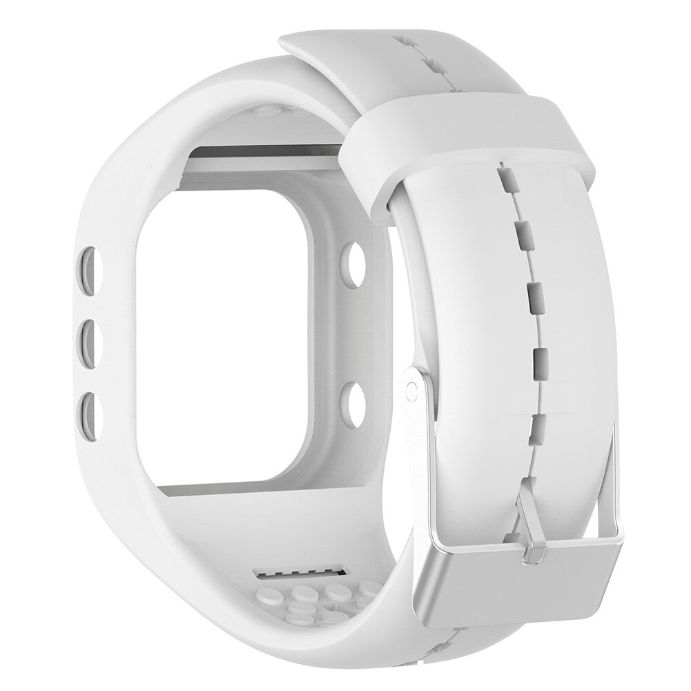 Adjustable Sports Silicone Watch Strap Wrist Band for Polar A300 Smart Bracelet: White