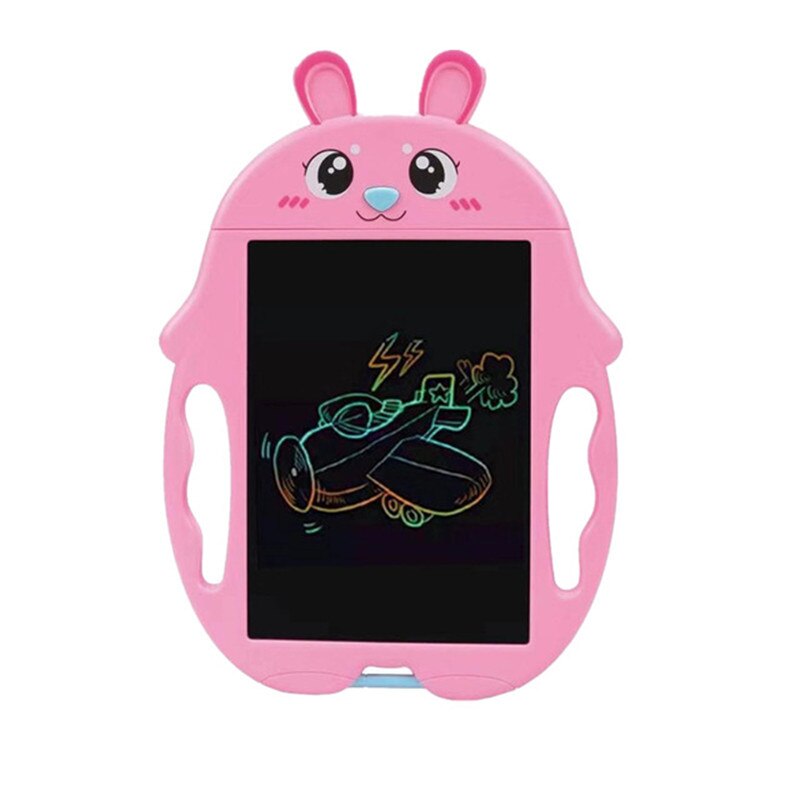 Tablette de dessin animé colorée pour enfants, tableau d&#39;écriture d&#39;animaux, écran LCD de 9 pouces, jouets éducatifs pour filles: Pink Rabbit
