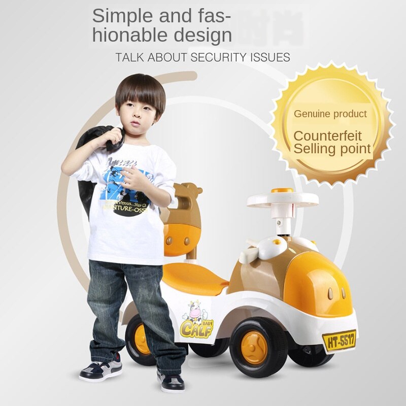 Infants Baby swing car with Music Steering Wheel Bobby Car Baby Four Wheel Glide Toy Baby Walker