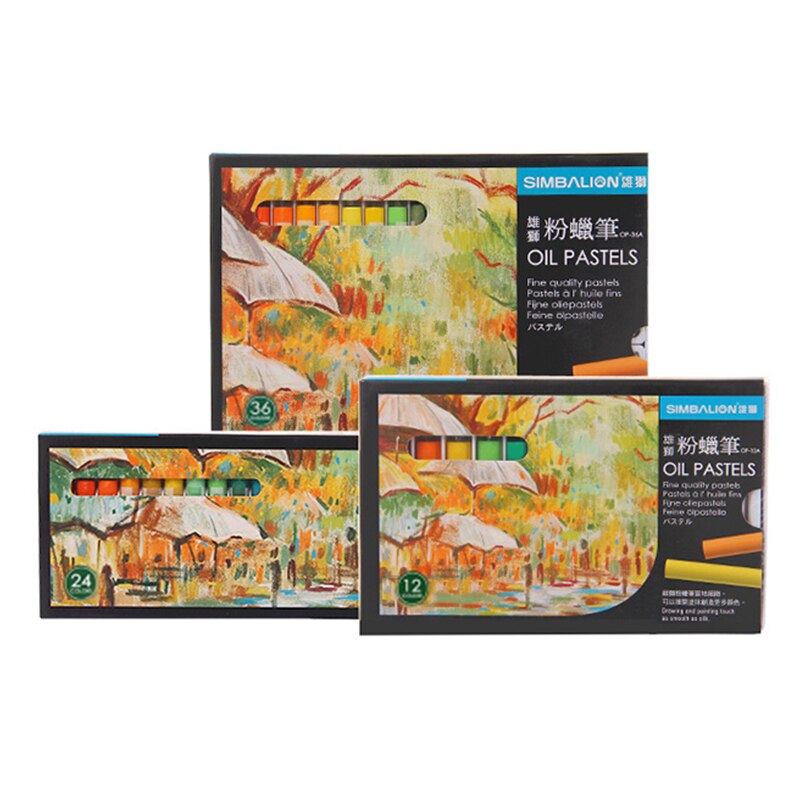 SIMBALION – stylo à cire , 12/24/36 couleurs, Pastel doux/Crayon pour peinture à l&#39;huile, Graffiti, papeterie fournitures de l&#39;école d&#39;art