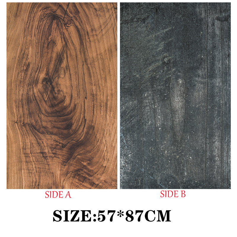 Background photography 2 Sides Marble Wood Grain photo studio Cosmetics Easter decoration 57*87cm Waterproof Photo background: 18