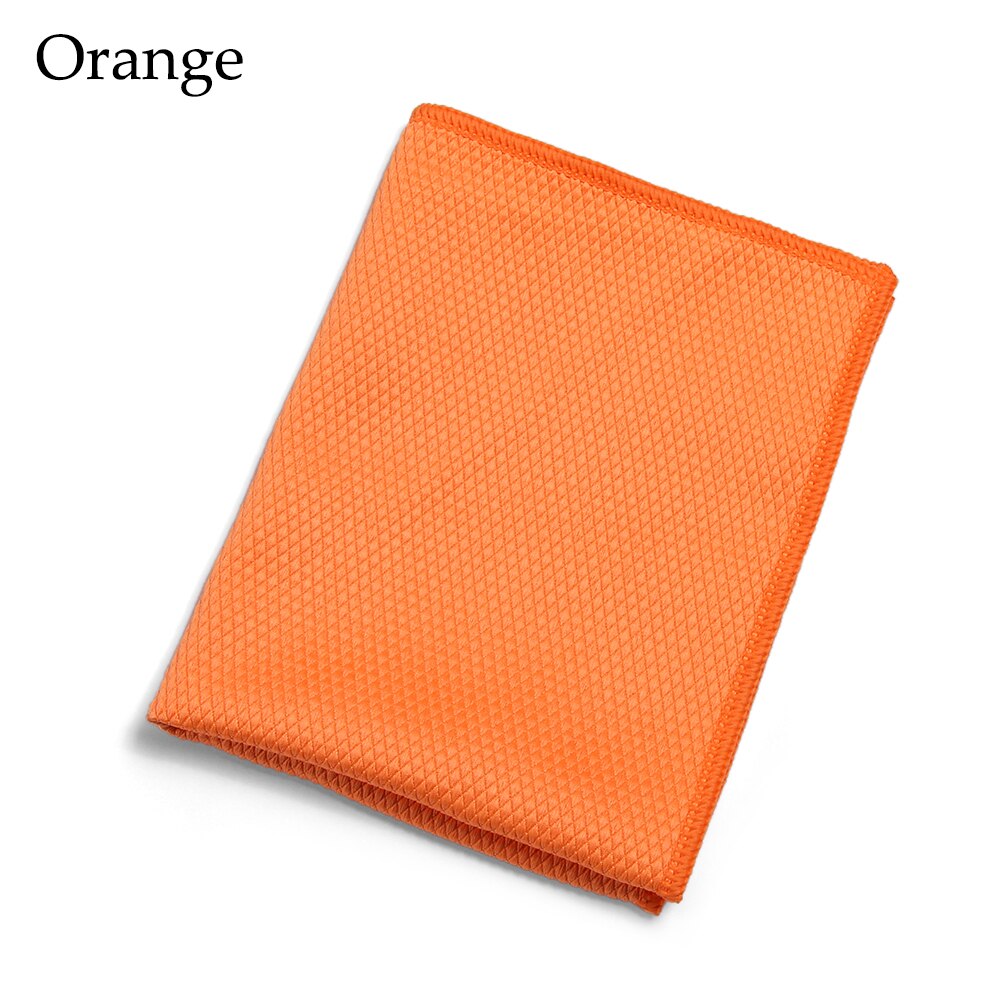 Glass rengjøring tørke speil vaske håndkle vann absorpsjon ingen lo skuresvamp rengjøring filler mikrofiber husholdning anti-fett: Oransje 30x 40cm