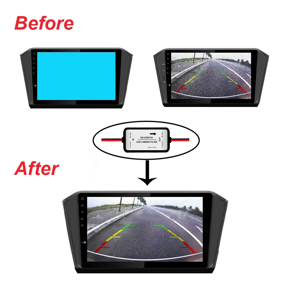 Rectificador DC 12V, cámara de visión trasera de coche, condensador de relé de potencia, filtro de cámara de coche, conector de filtro de condensador de relé