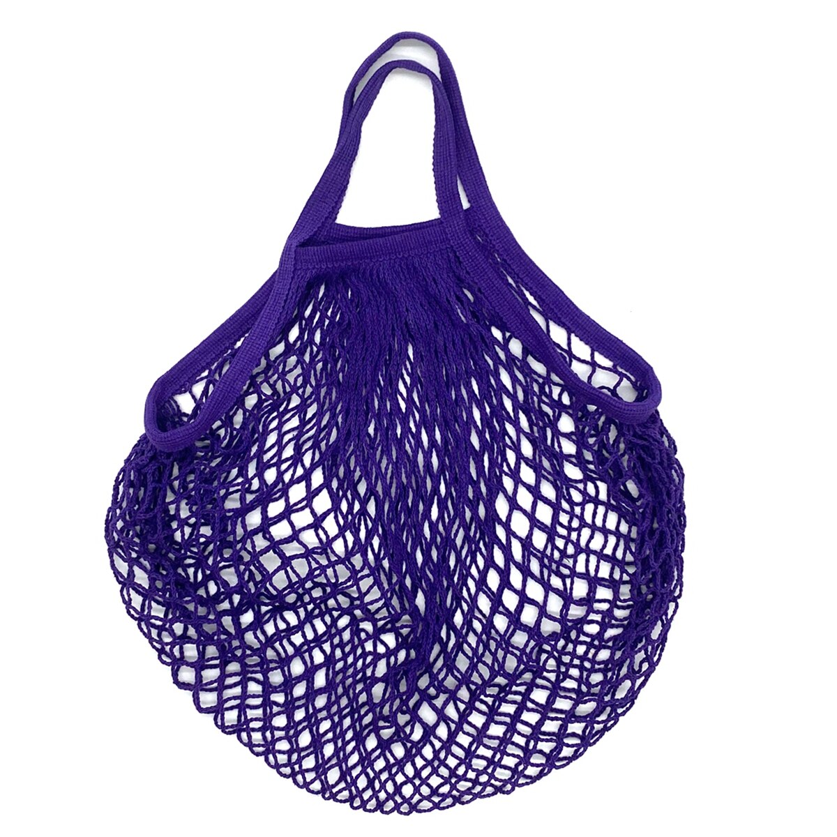 Tragbare Wiederverwendbare Taschen für Obst Gemüse Tasche Baumwolle Gittergewebe Schnur Organizer Handtasche Kurzen Griff Netz Einkaufen Taschen Tote: Violett
