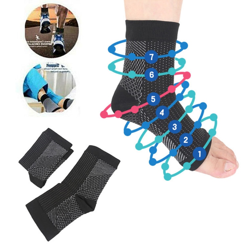 1 PCS Ankle Foot Elastic Compression Wrap Sleeve Bandage Brace Support Protection Sports Relief Pain Foot Sport Accessories 7