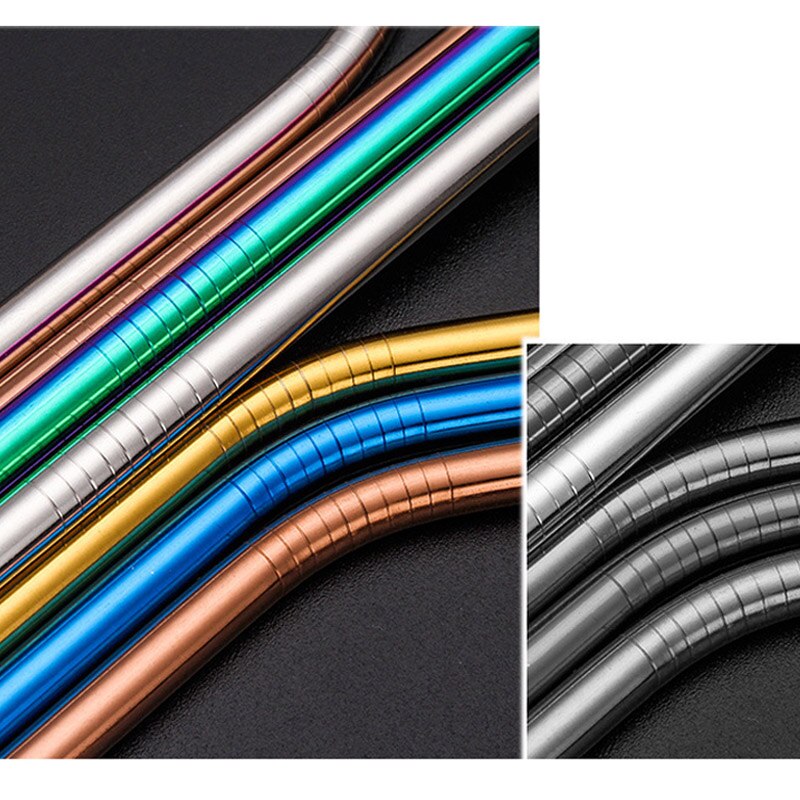 De utensilios de cocina de paja reutilizables para bebidas de acero inoxidable 304, accesorio multiuso para Bar o , herramientas para beber dobladas en 4 colores 1 Uds.