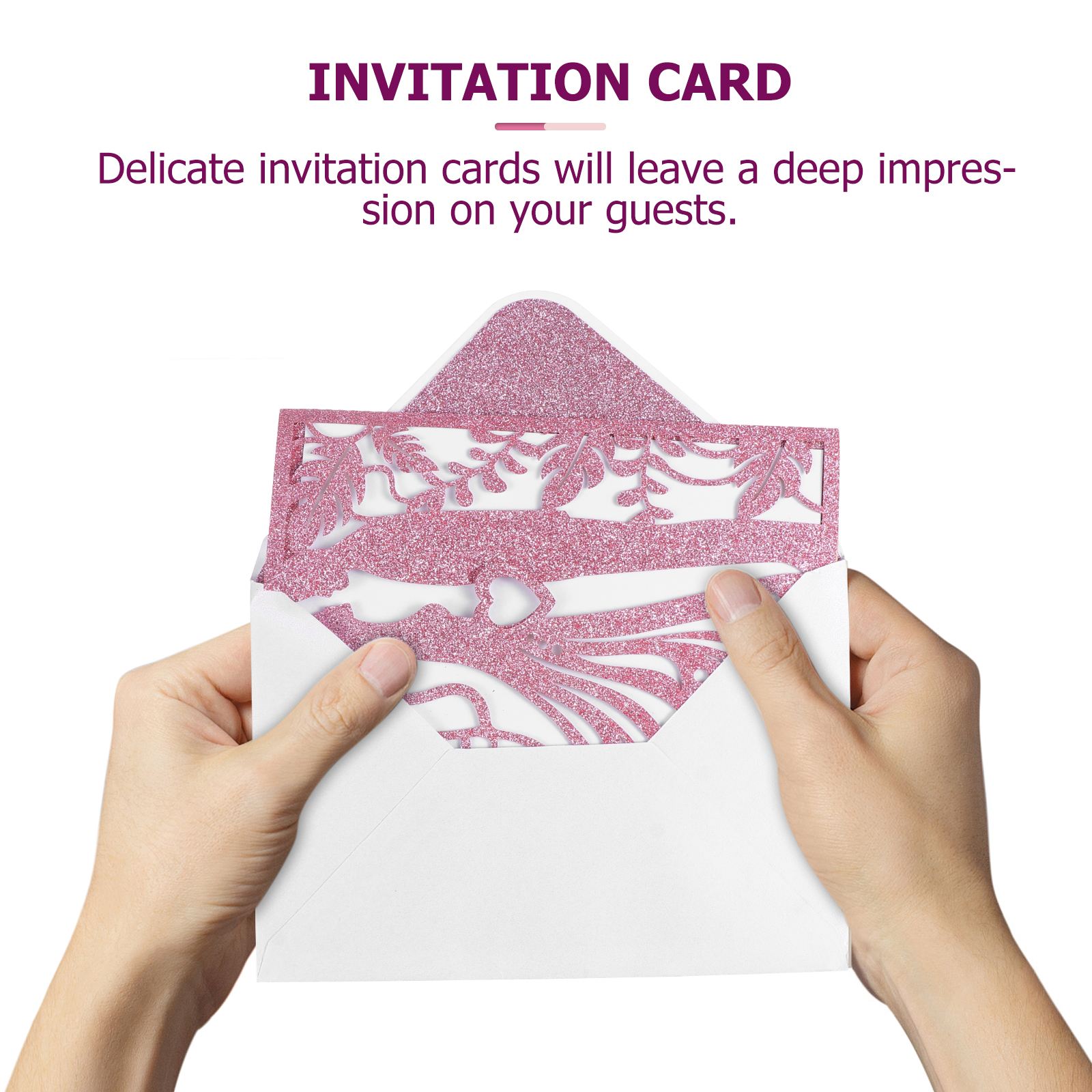 5pcs Wedding Invitations Bride Groom Lovely Paper Invitations Cards Party Wedding Decoration