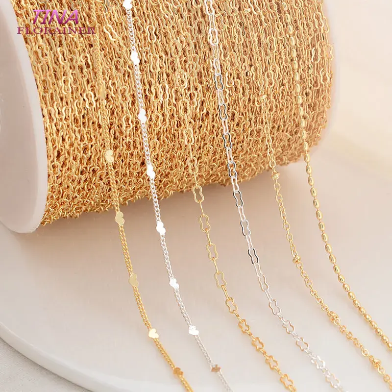 2 Meter 14K Goudkleurig Geplateerd Messing Hart Ovale Vorm Ketting Kettingen Sieraden Accessoires