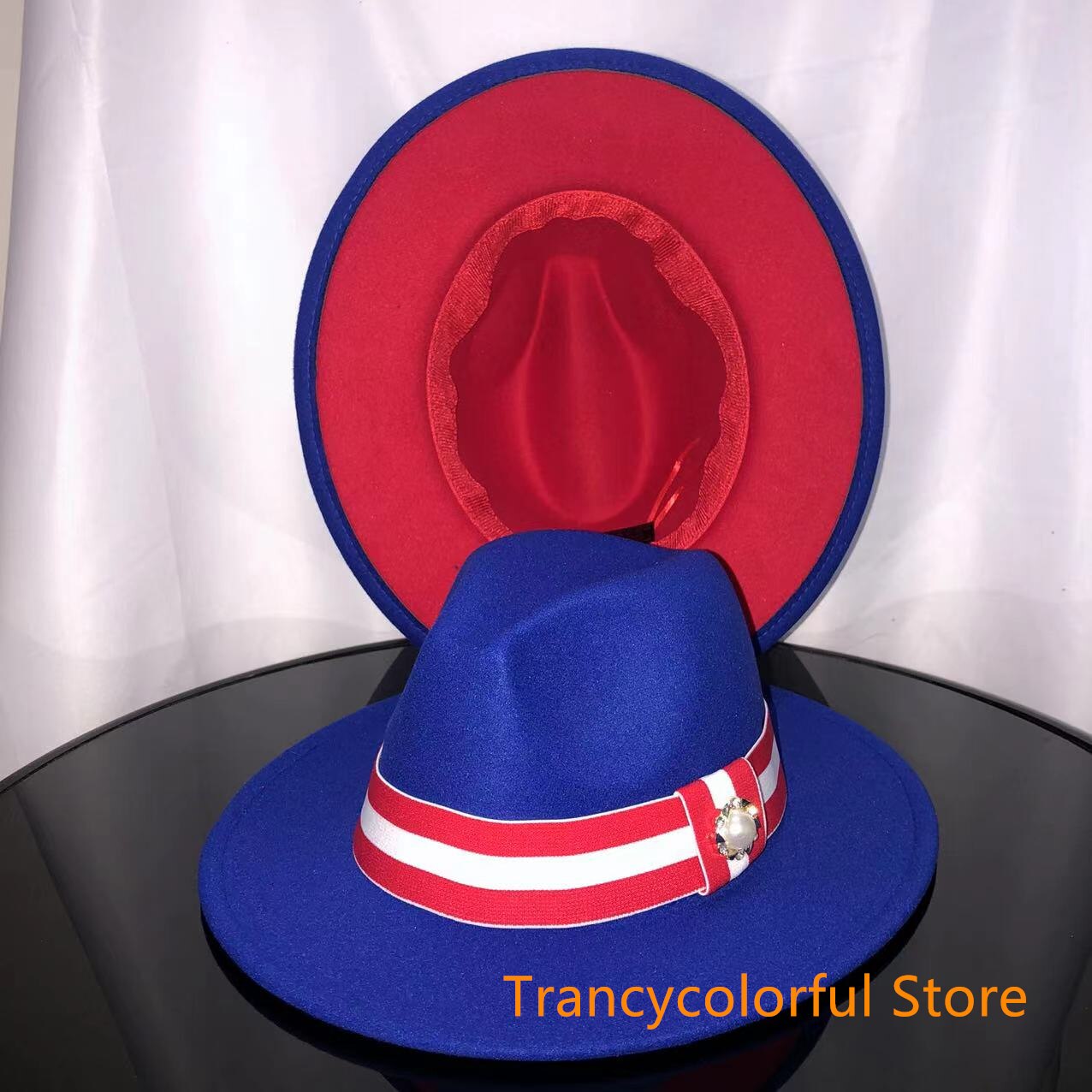Sombrero de Fedora para hombre y mujer, sombrero de jazz con cinta elástica, accesorios blancos, sombrero de copa para iglesia, sombrero de invierno,: 15