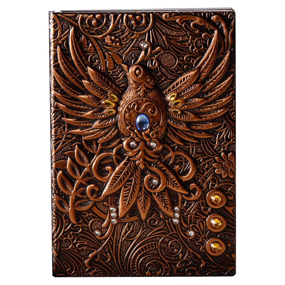 Skull Flower Embossed A5 Leather Notebook Journal Notepad Travel Diary Planner School Office Supplies: R