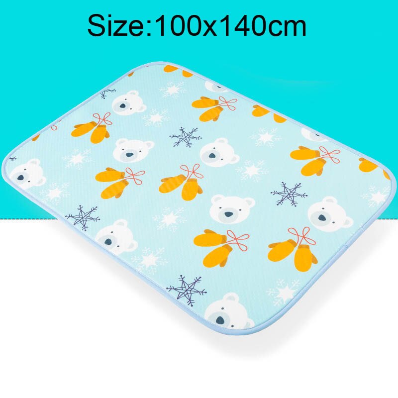 Baby Diaper Changing Pads Stroller Mat Reusable Baby Pram Mattress Newborn Waterproof Sheet: C(100x140cm)