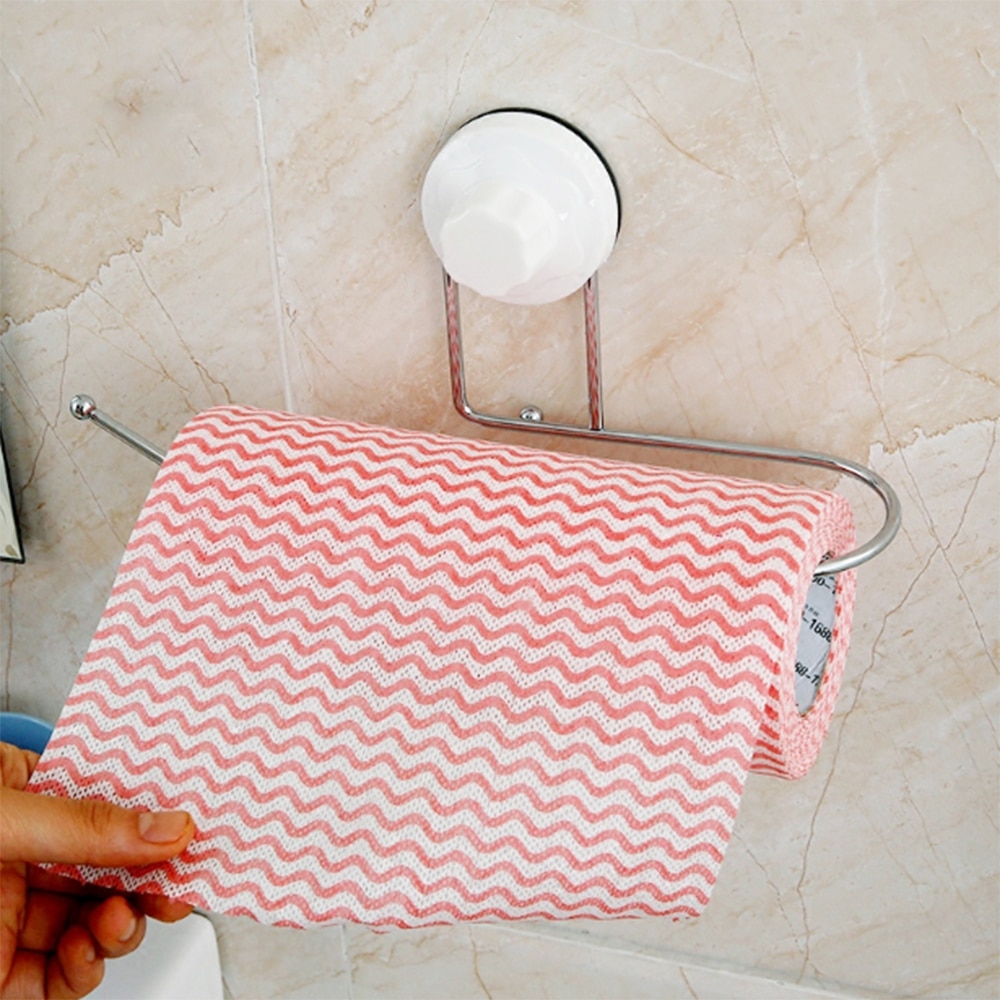 Papirhåndklædeholder vævsdispenser sugekop vægmontering håndklædestang badeværelse håndklæde tøjbøjle håndklædeholder til køkken