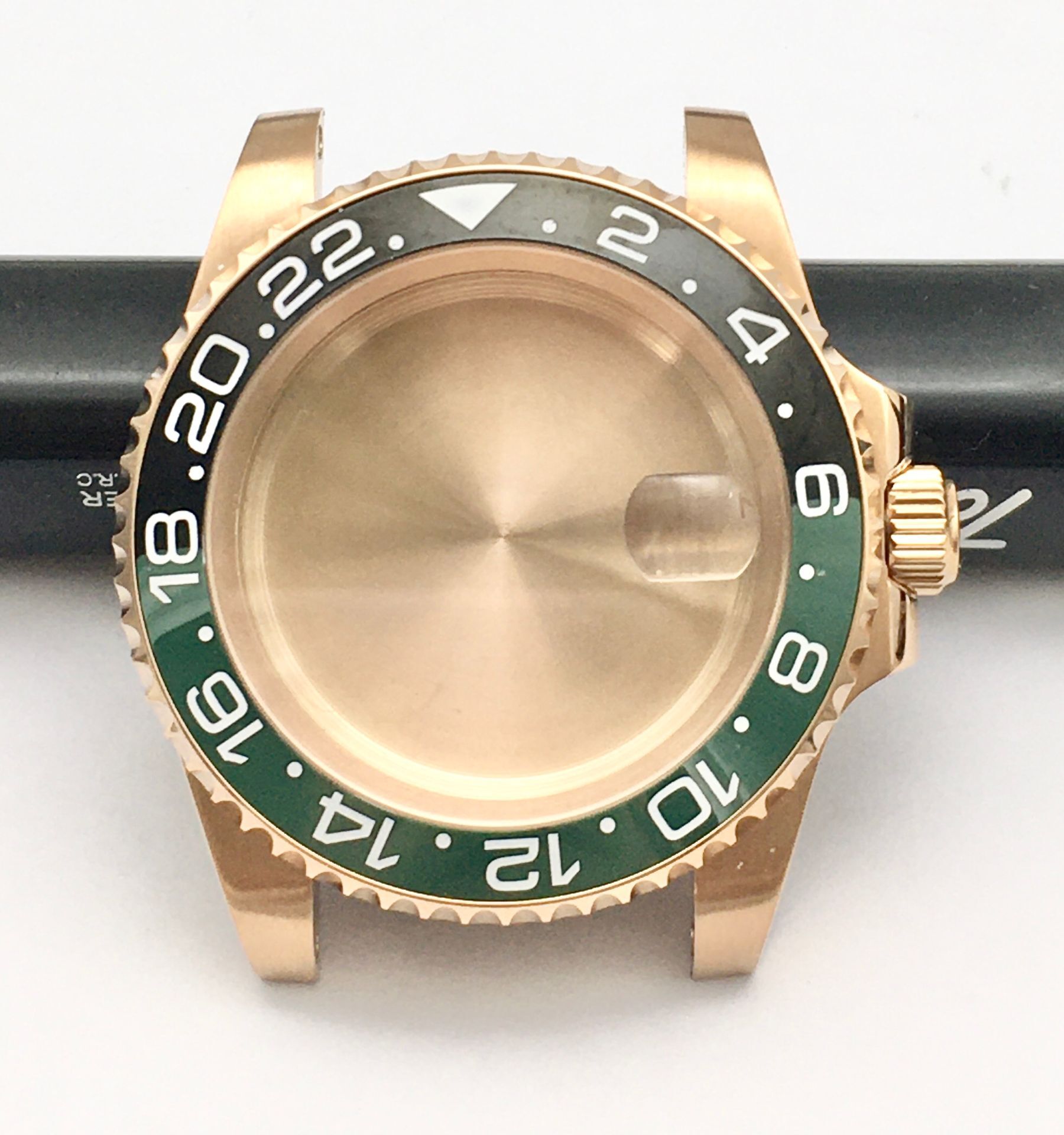 40mm Stainless Steel Rose Gold Watch Case Watch Accessories Men's Mechanical Assembled Case with Bezel for NH35A/NH36 Movement: Black Green