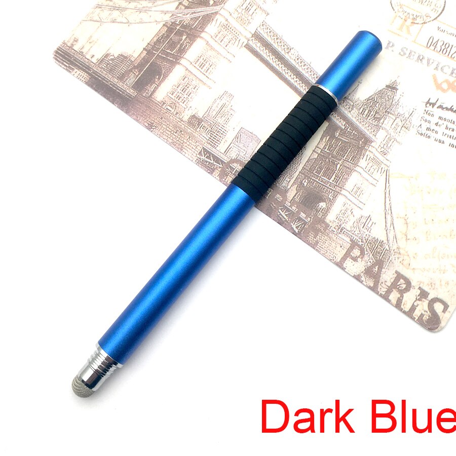 5pcs 2 in 1 Multi-function Touch Screen Pen Universal High Precision Capacitive Fiber Fine Point Disc Stylus for PhoneTablet: dark blue