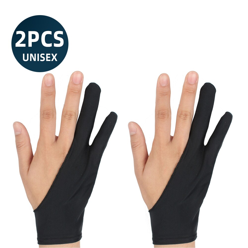 ANKNDO Two Finger Drawing Tablet Stylus Pen Gloves Anti-Fouling Anti-Touch Sweat-Proof Screen Touch Pen Glove For Ipad Pro: Gloves 2Pcs