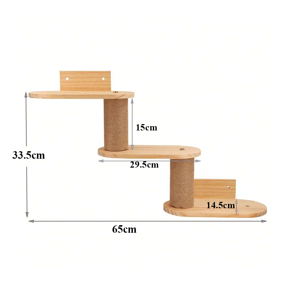 Letti per amaca lunare montati a parete per gatti mensola per arrampicata gradini in legno massello trespolo ponti tiragraffi mobili per gatti: nero