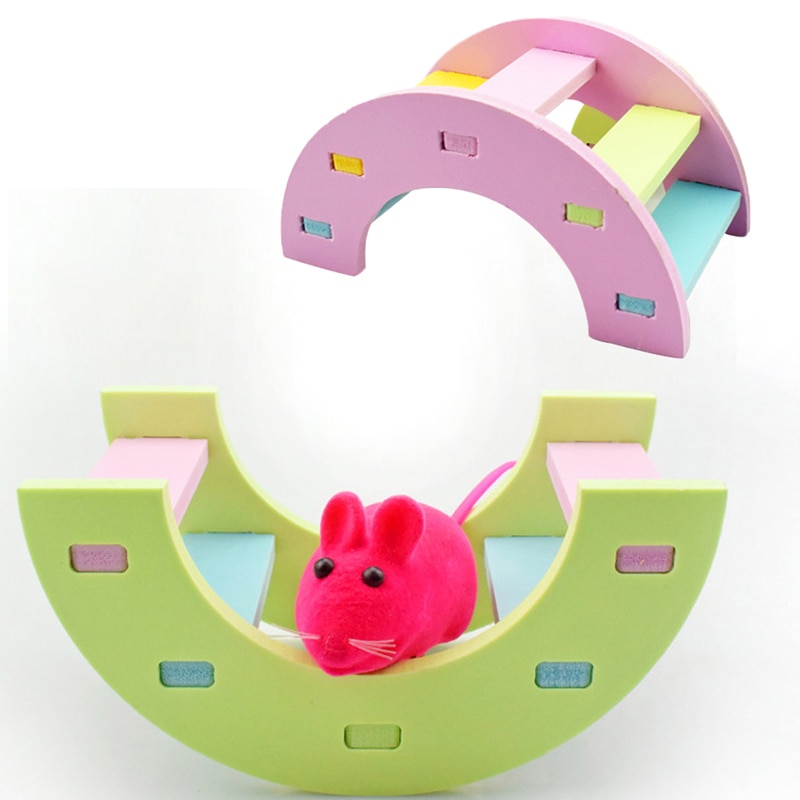 Wooden Hamster Supplies Pet Products & Small Animals Cage Accessories &Hamster Ladder Cute Hanging Rainbow Bridge