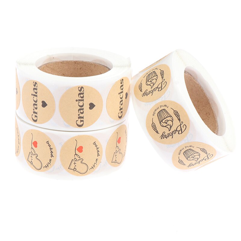 500Pcs/roll Bakery Stickers Labels for Baked Food Bread Cake Package Decoration