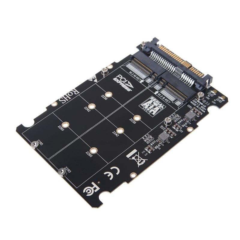 2 in 1 M.2 NVMe SATA-Bus NGFF SSD to PCI-e U.2 SFF-8639 Adapter PCIe M2 Converter Desktop Computer