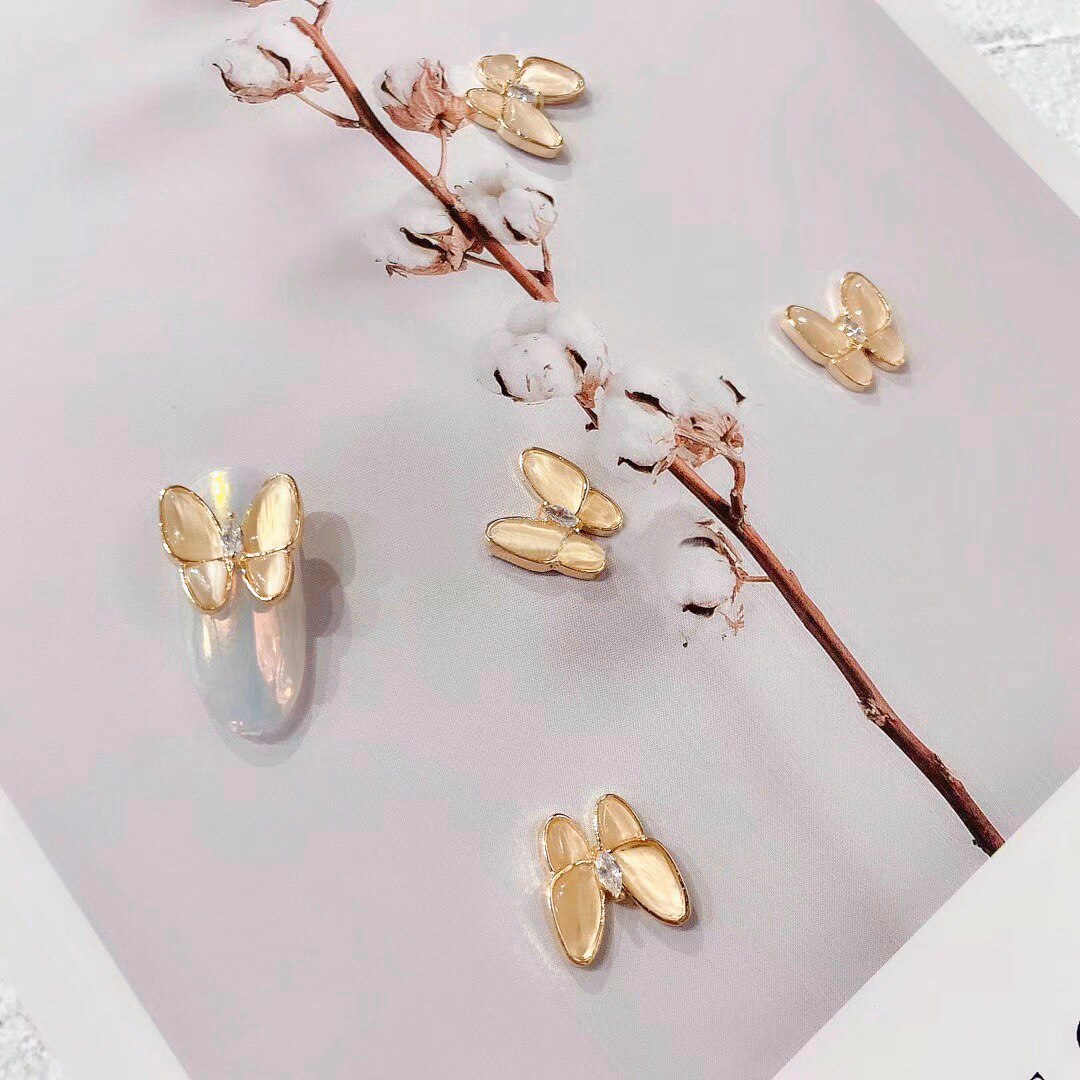 10 Stks/partij 3D Luxe Opal Vlinder Legering Nail Art Kristallen Nail Sieraden Strass Nagels Accessoires Levert Decoraties Charms