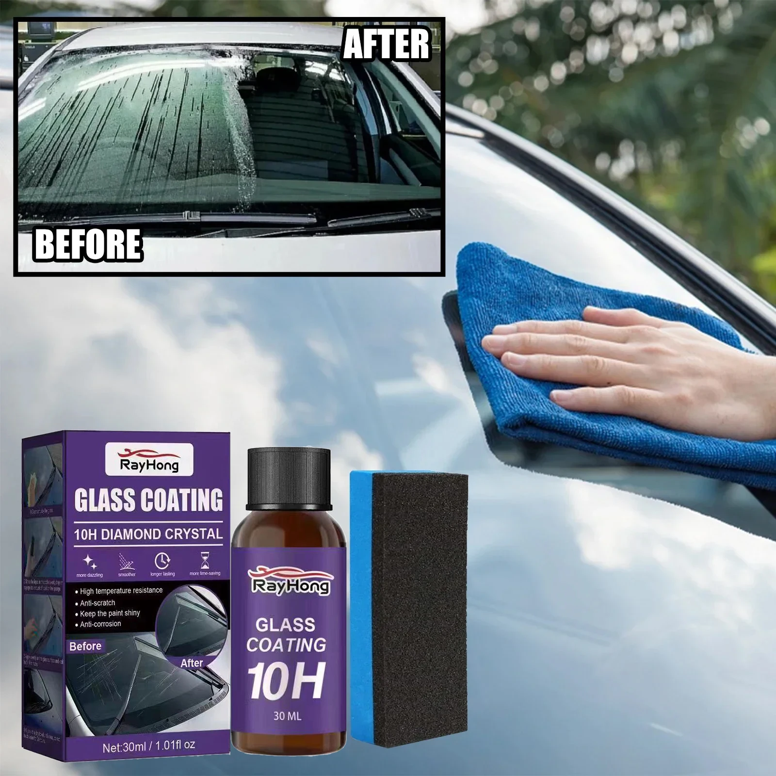 Revestimiento de vidrio para coche, revestimiento cerámico, Nano cristal, pulido de ventanas de coche, resistente a los arañazos, agente impermeable a prueba de polvo