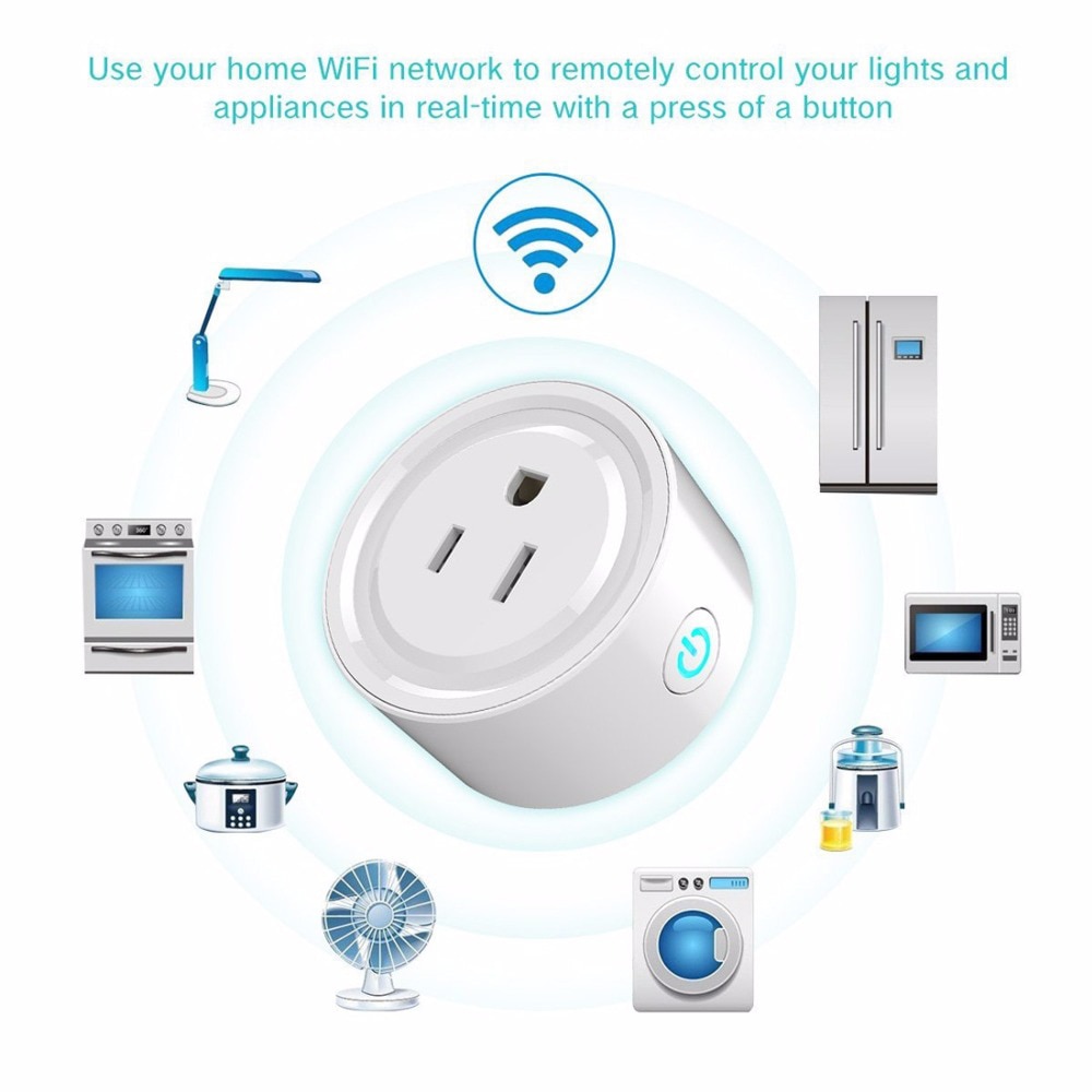 Wifi Smart Plug Enabled Mini Socket Afstandsbediening Draadloze Automatische Timer Sockets Voor Compatibel Met Alexa Google Thuis