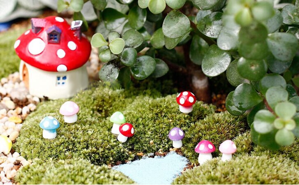 cobee Poppenhuis miniatuurplant, 8 stuks miniatuur kunstplant