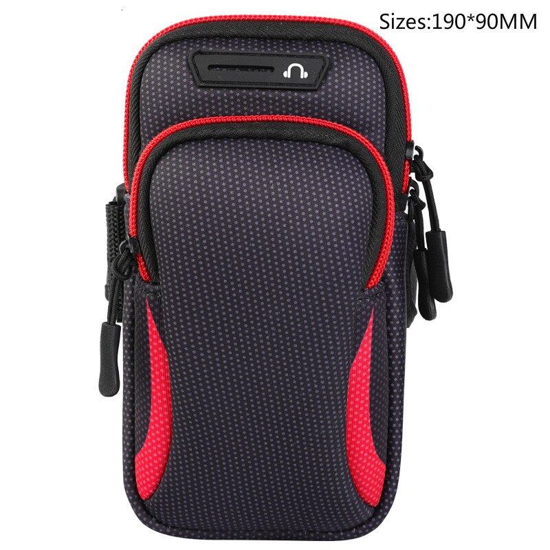 Wrist Arm Band Bag Universal for Mobile iPhone 13 with 6.5&quot; 7.2 inch Breathable Mesh Waterproof Sports Armband Phone Case: red6.5inch