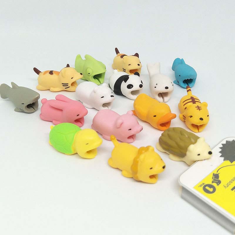 1Stck Nette Kabel Beißen Tiere Schutz Für Android Iphone Ladekabel Kabel Freunde Karikatur Kabel Beißer Telefon Halfter Zubehör