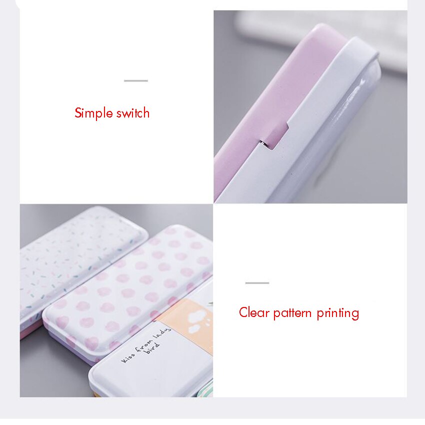 18.8x8.2cm Metalen Scharnierende Potlood Pen Box Rechthoekige Lege Blikken Doos Containers, , sieraden en Opslag Tin Kit, Thuis Organisator