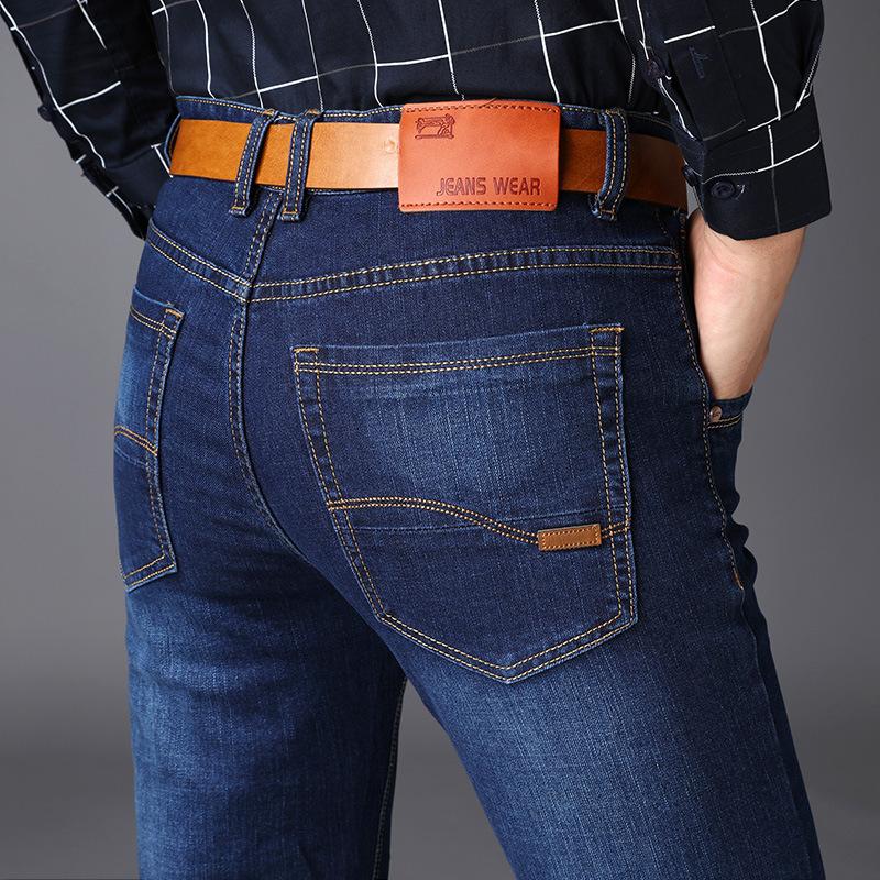 Herrejeans slim fit ripped jeans til mænd mærke tøj denim straight biker jeans plus størrelse