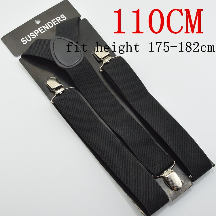 120 cm heren Unisex Clip-op Bretels Elastische 3.5 cm Breed zwart groter Bretels Y-back Jarretelle & Retail: 110CM