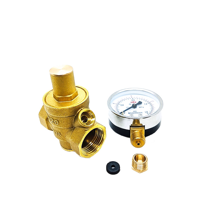 1/2" 3/4" 1" Adjustable Water Reducing Valve Female Thread Brass Pressure Gauge Regulator Valves With Gauge