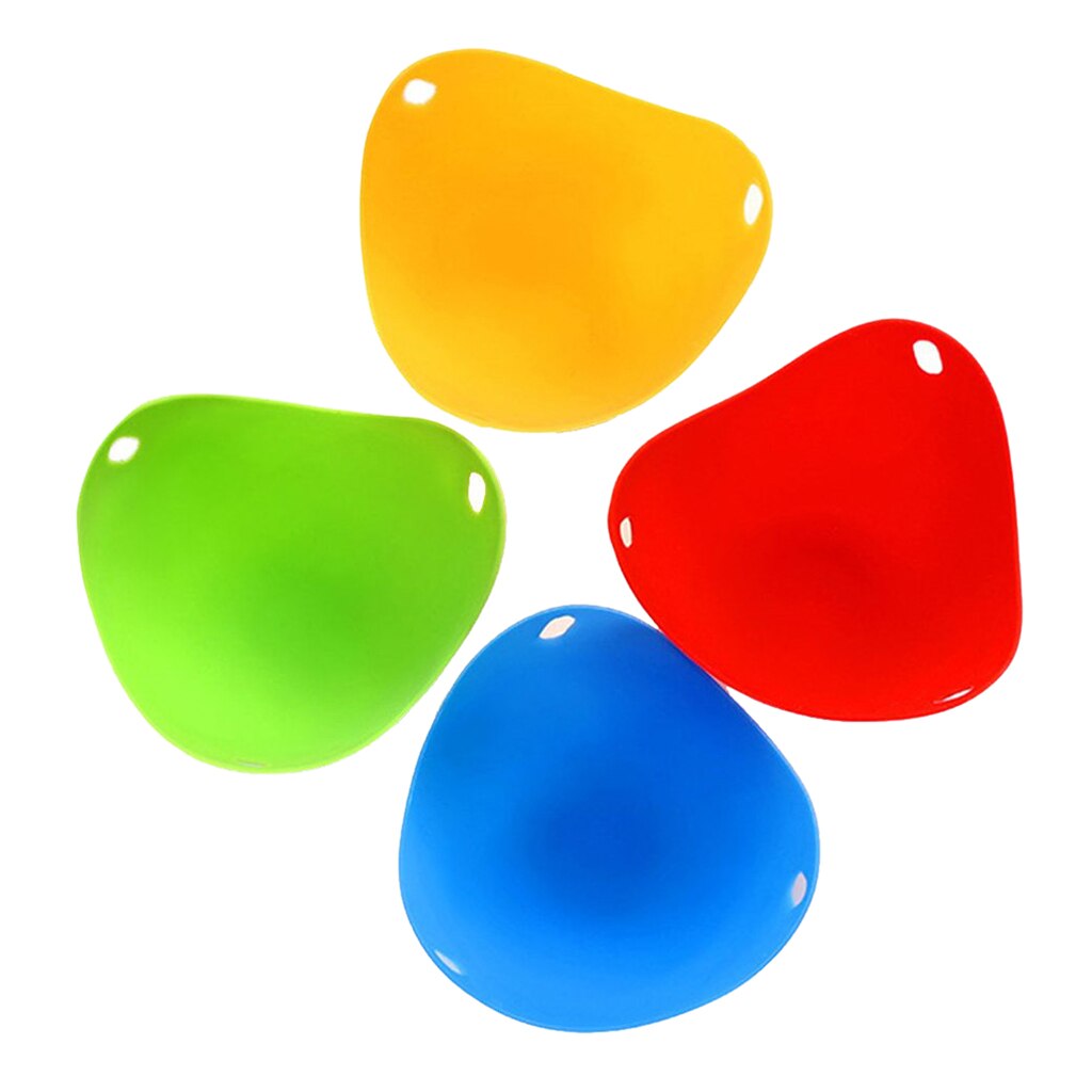 Cocedor de huevos de silicona para cocina y microondas, 4 paquetes: Multicolor