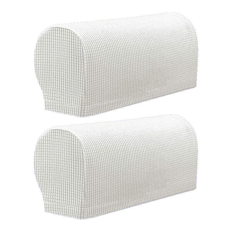 1 Pair Sofa Covers for Living Room Removable Arm Stretch Couch Chair Protector Armchair Covers Armrest Solid Couch Cover: White