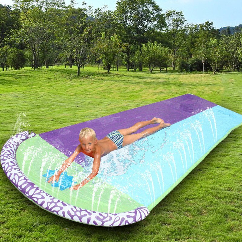 Outdoor Grass Water Spray Bed Double Surfboard4.8m Giant Surf 'N Double Water Slide Lawn Water Slides For Children