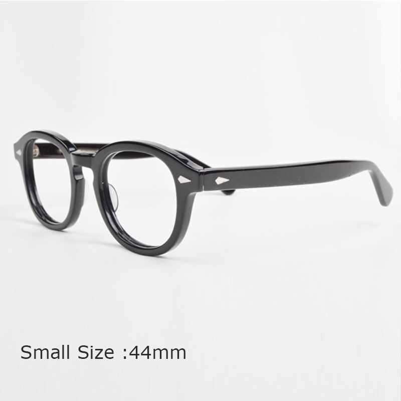 Lunettes Johnny Depp-monture de lunettes pour hommes et femmes, avec boîte et étui d'ordinateur, optique rétro, monture de lunettes, verres transparents: QF165-C6-S44mm