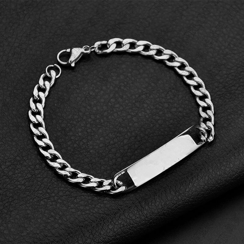 Trendy Chain Mannen Armband Eenvoudige Rvs Charm Link Cubaanse Ketting Armband Voor Mannen Sieraden: silver