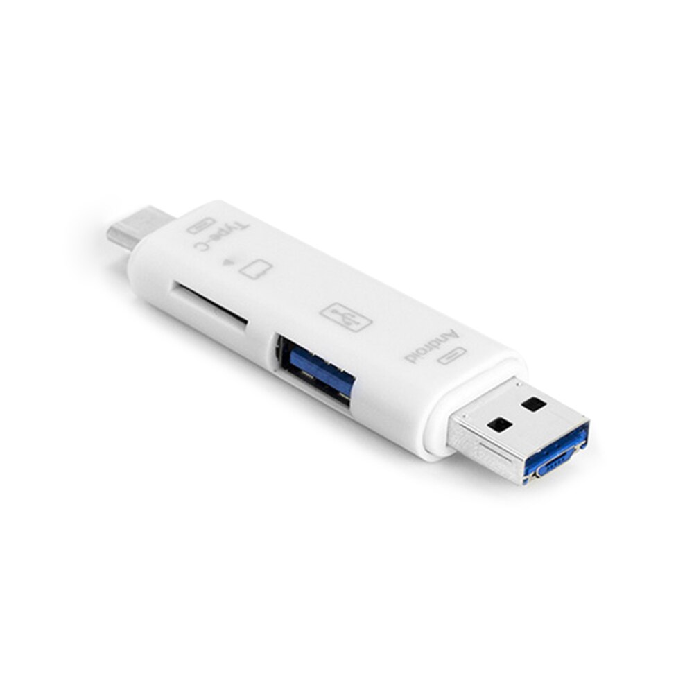 Otg-micro-sd-kartenleser, usb -2.0 -kartenleser für usb-micro-sd-adapter, flash-laufwerk, tf-speicherkartenleser, typ-c-kartenleser: Weiß